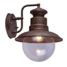 Globo Sella outdoor wall light, rust-coloured steel
