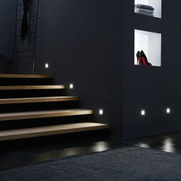 Hera LED recessed wall light Wall F, grey, 1.8 W, 7.5 x 7.5 cm