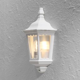 Konstsmide Firenze outdoor wall light, half shell, white