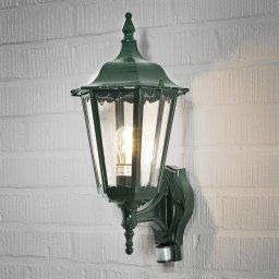 Konstsmide Outdoor wall lamp Firenze w. sensor, free-standing, green