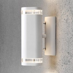 Konstsmide Modena outdoor wall light with slit, 2-bulb, white