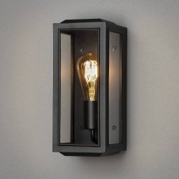 Konstsmide Carpi outdoor wall light, black, 12.5 x 30 cm