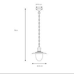 Lucide Aruba outdoor hanging light, rusty brown