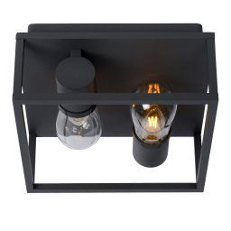 Lucide Carlyn bathroom ceiling lamp 2-bulb black
