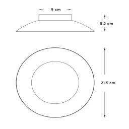 Lucide LED ceiling light Foskal brass, Ø 21.5 cm