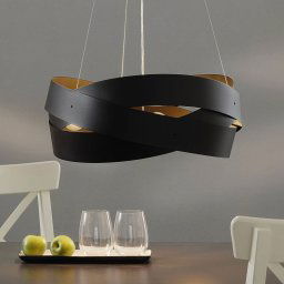 Domiluce Tornado hanging light Ø 50 cm black, 3-bulb