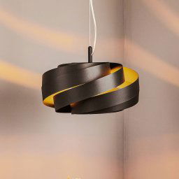 Domiluce Vento pendant light, black, Ø 40 cm, metal, E27
