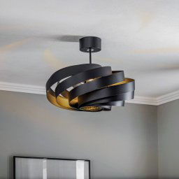 Domiluce Vento ceiling light, black, Ø 50 cm, metal, E27