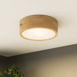 Envostar Kerio ceiling lamp, Ø 27 cm, natural oak