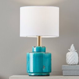 Markslöjd Cous textile table lamp with ceramic base