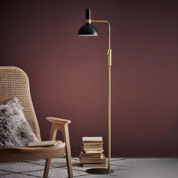 Markslöjd Dimmable Larry floor lamp, black and brass