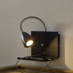 Markslöjd Logi wall light with shelf, black