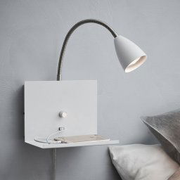 Markslöjd Logi wall light with shelf, white