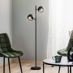 Markslöjd Edgar floor lamp, two-bulb, black
