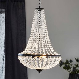 Markslöjd GRÄNSÖ chandelier, black, IP20, Ø 40 cm