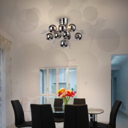 Näve Futuristic ceiling light Wakusei, chrome