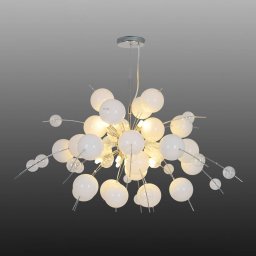 Näve Explosion bubble pendant light in white/chrome 98 cm