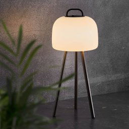 Nordlux LED table lamp Kettle Tripod metal, lampshade 22cm