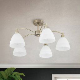 ORION 5-bulb ceiling lamp Kinga with antique brass look