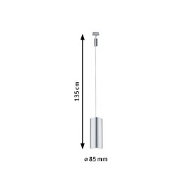 Paulmann URail Barrel LED pendant, matt chrome