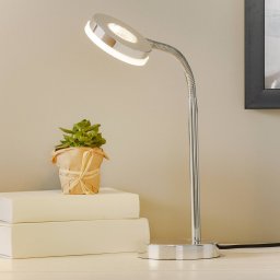 Reality Leuchten Rennes LED table lamp, chrome-coloured, height 40 cm