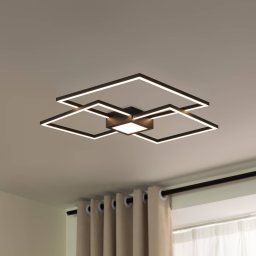 Lindby LED ceiling lamp Duetto, 65 cm, anthracite, 38 W, aluminium