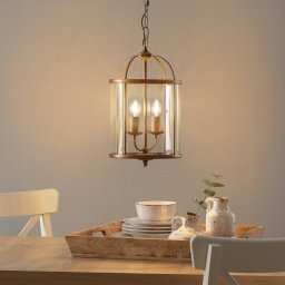 Steinhauer Pimpernel pendant light, Ø 23 cm, bronze, clear glass