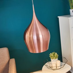 Searchlight Vibrant pendant light, Ø 26 cm, metallic pink