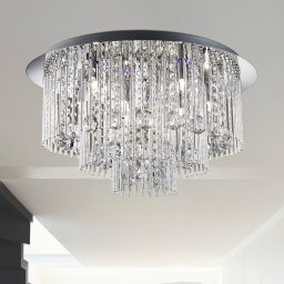 Searchlight Beatrix ceiling lamp, crystal, remote control