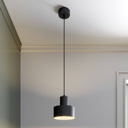 SIGMA Rif pendant light in metal, black, Ø 15 cm