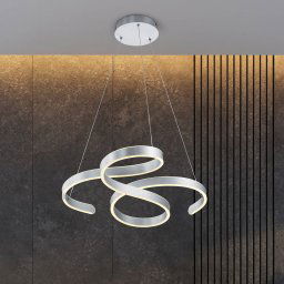 Trio Lighting Francis LED pendant light, brushed aluminium