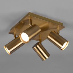 Trio Lighting Marley downlight, antique brass, 4-bulb