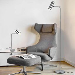 Trio Lighting Marley floor lamp, nickel, height 151 cm, metal