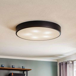 TEMAR LIGHTING Cleo ceiling lamp, glass diffuser black Ø 60 cm