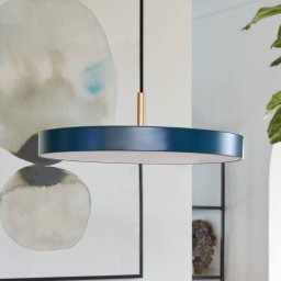 UMAGE LED pendant light Asteria Mini, petrol/brass, Ø 31 cm