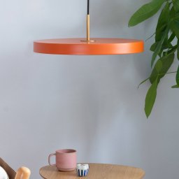 UMAGE LED pendant light Asteria Mini, orange/brass, Ø 31 cm
