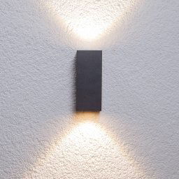 Lucande LED outdoor wall light Tavi, height 15 cm, black