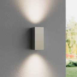 Lucande outdoor wall light Tavi, 15 cm, silver, Bridgelux LED