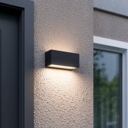 Lucande Bente outdoor wall lamp, anthracite, width 25 cm, IP54
