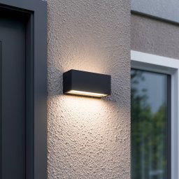 Lucande Bente outdoor wall light, anthracite, aluminium, 11 cm