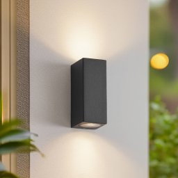 Lucande Xava wall light, up/down, anthracite, 2-bulb, GU10