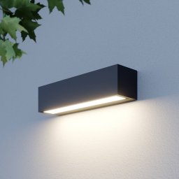 Lucande Lengo LED wall light, 25 cm, anthracite, down, 3000K