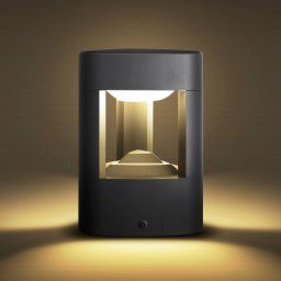 Lucande LED pedestal lamp Pirron, 20 cm, triangular, IP54