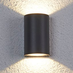 Lucande LED outdoor wall light Jale, 16 cm, anthracite, aluminium