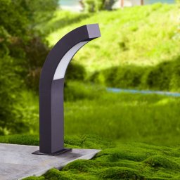 Lucande LED pedestal light Lennik, 40 cm, anthracite, metal