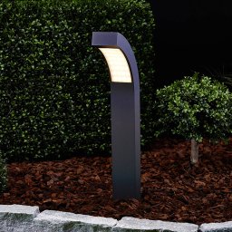 Lucande LED pedestal light Lennik, 60 cm, anthracite, metal