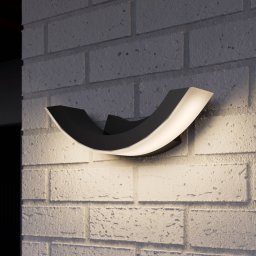 Lucande LED outdoor wall light Half, 30 cm, anthracite, IP54