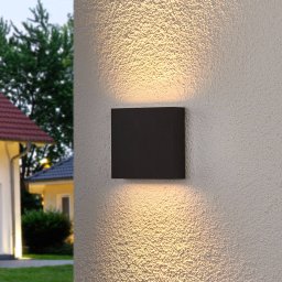 Lucande Trixy LED outdoor wall lamp, anthracite, metal, IP54