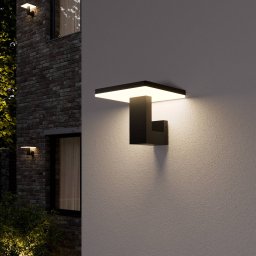Lucande LED outdoor wall lamp Olesia, angular shape