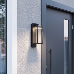 Lucande Ferdinand LED outdoor wall light, grey, metal, 38 cm